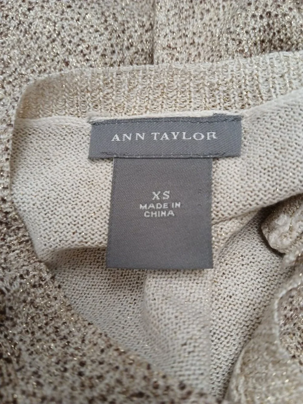 Ann Taylor Women's Gold Shimmer Metallic XS Cardigan